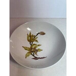 Orchard Ware Hand Decorated Bowl Made in California Rare Flower Motif